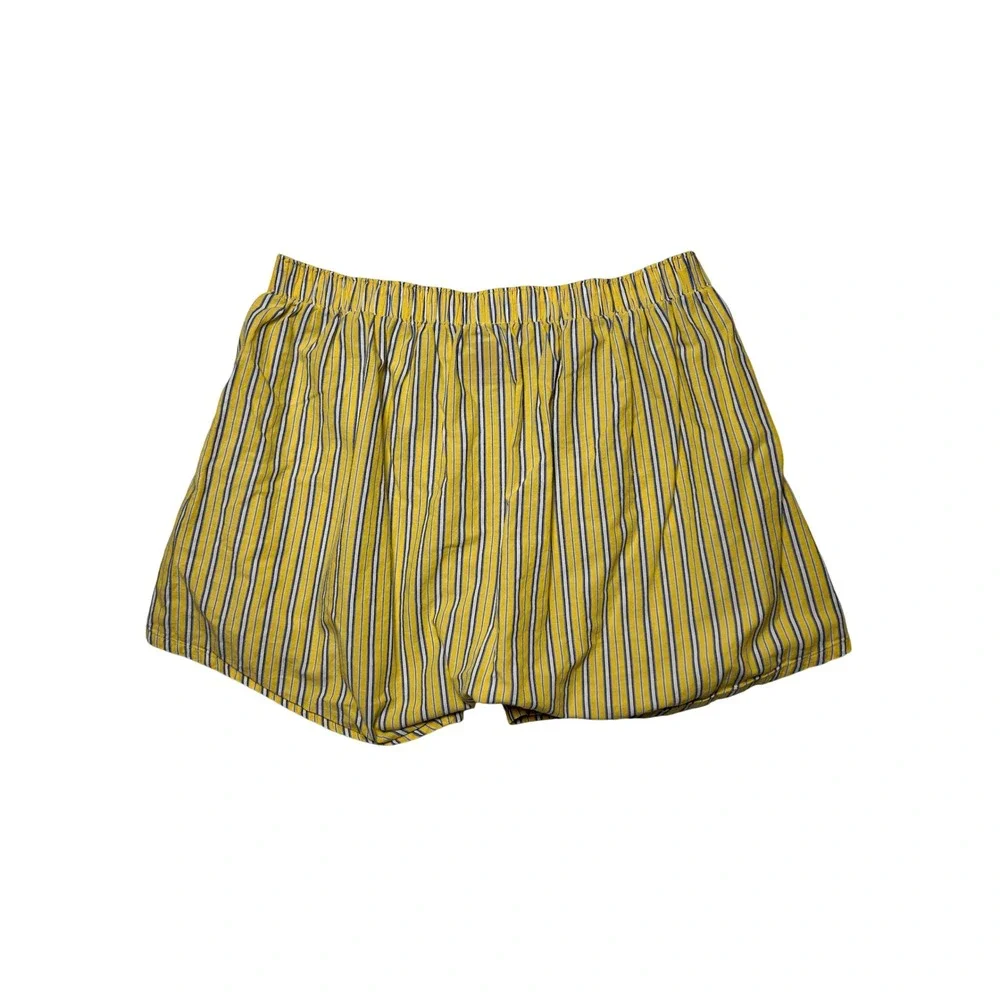 Polo Ralph Lauren Men Yellow Cotton Striped Boxer Lounge Shorts L Preppy Classic